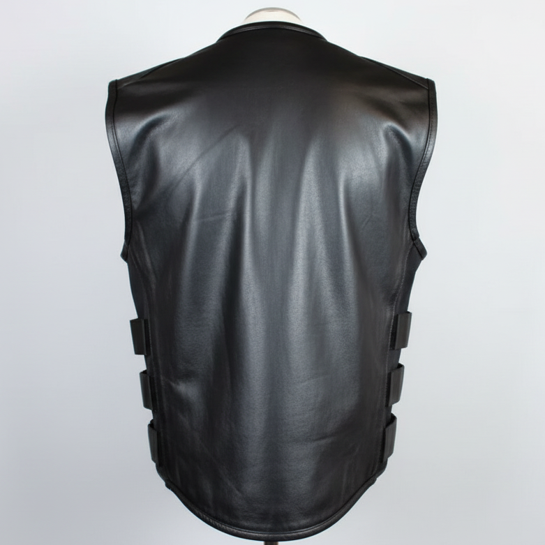 Open Road Men's Zip-Up Tactical Leather Vest Men's Vests Boutique of Leathers/Open Road