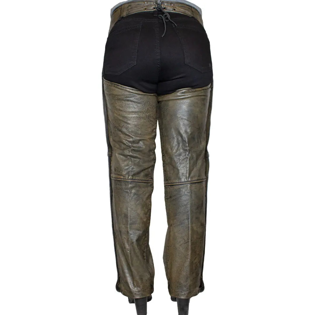 Open Road Women's Distressed Brown Leather Chaps Women's Motorcycle Pants & Chaps Boutique of Leathers/Open Road