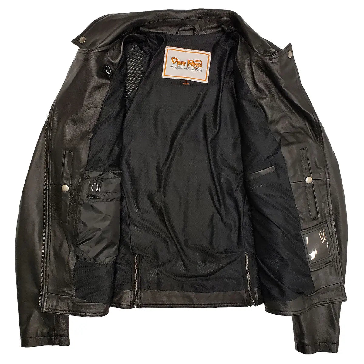 Open Road Women's Hooded Classic Leather Motorcycle Jacket - Boutique of Leathers/Open Road