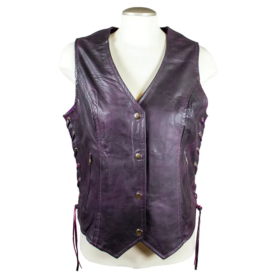 Open Road Women's Lace Side Leather Vest Women's Vests Boutique of Leathers/Open Road