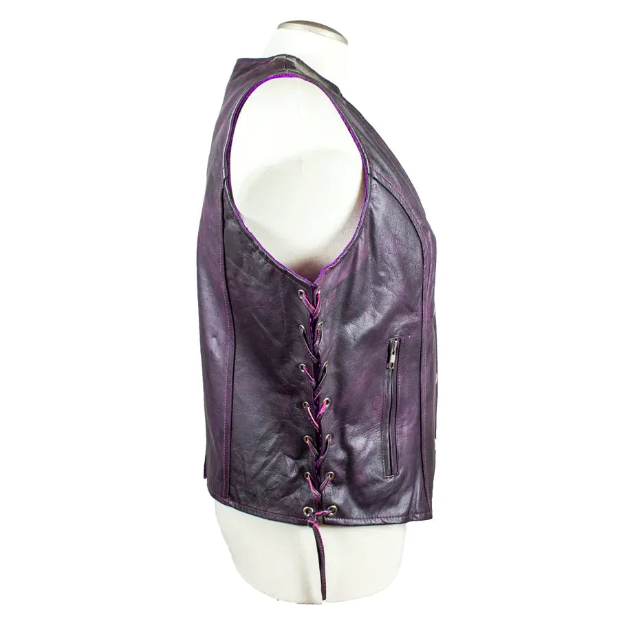 Open Road Women's Lace Side Leather Vest Women's Vests Boutique of Leathers/Open Road