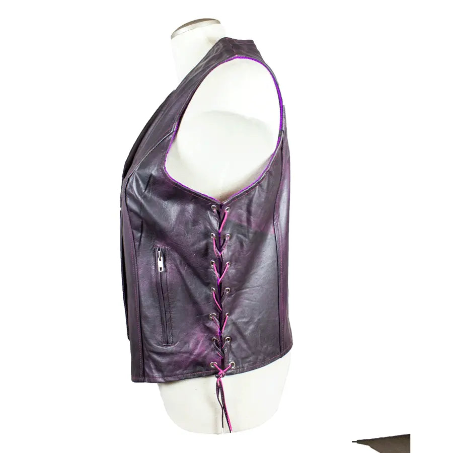 Open Road Women's Lace Side Leather Vest Women's Vests Boutique of Leathers/Open Road