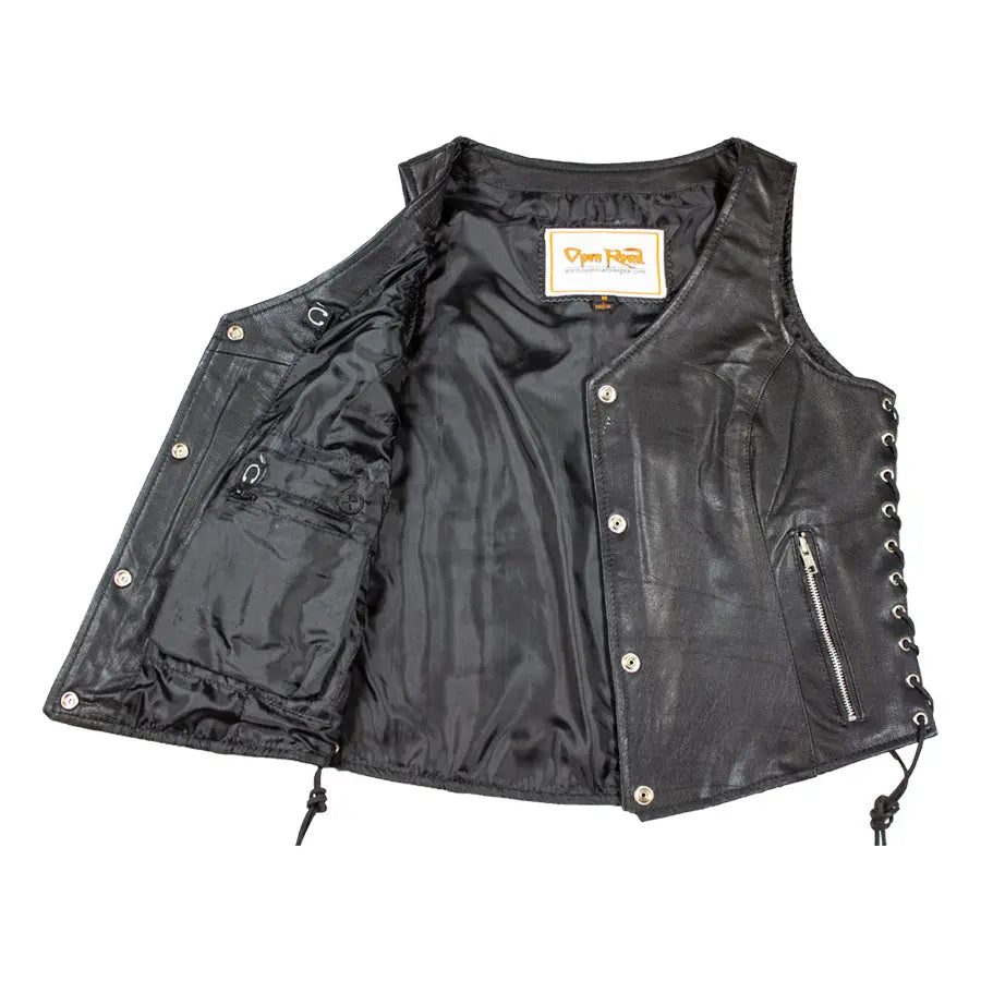 Open Road Women's Leather Gunslinger Vest - Boutique of Leathers/Open Road