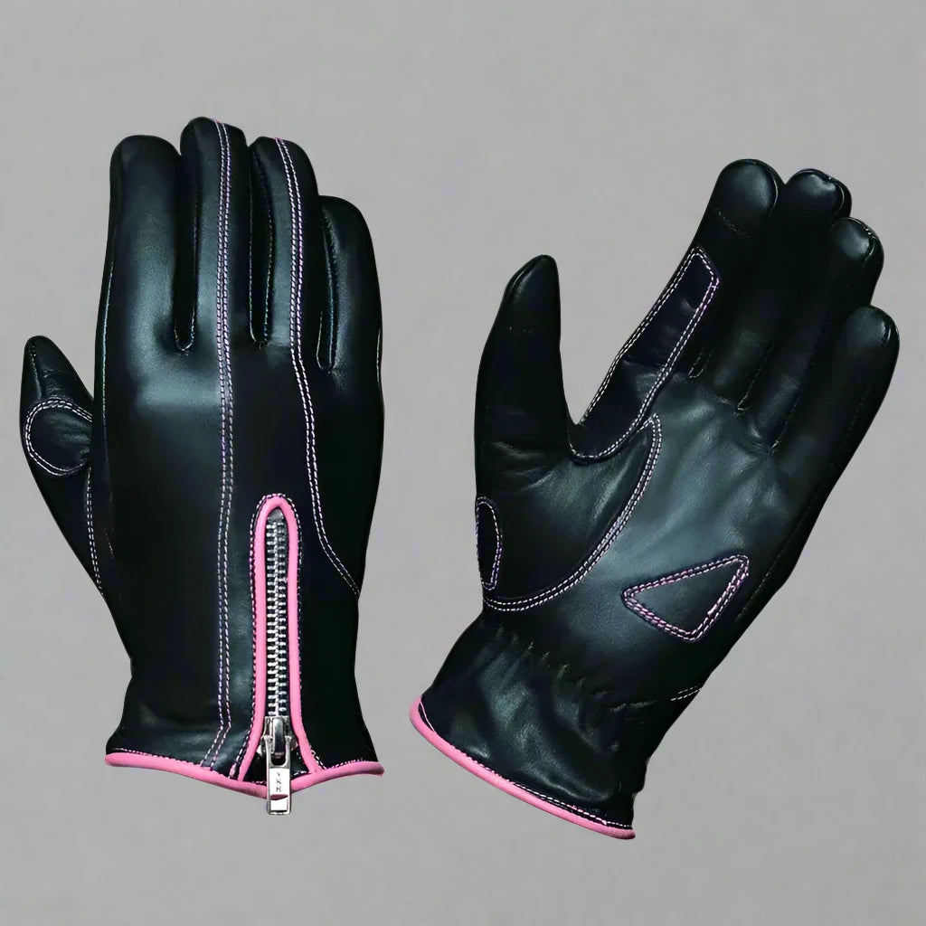 Open Road Women s Leather Motorcycle Gloves Pink S