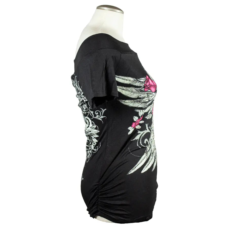 Open Road Women's Off The Shoulder Flower Top Women's Shirts & Tees Boutique of Leathers/Open Road
