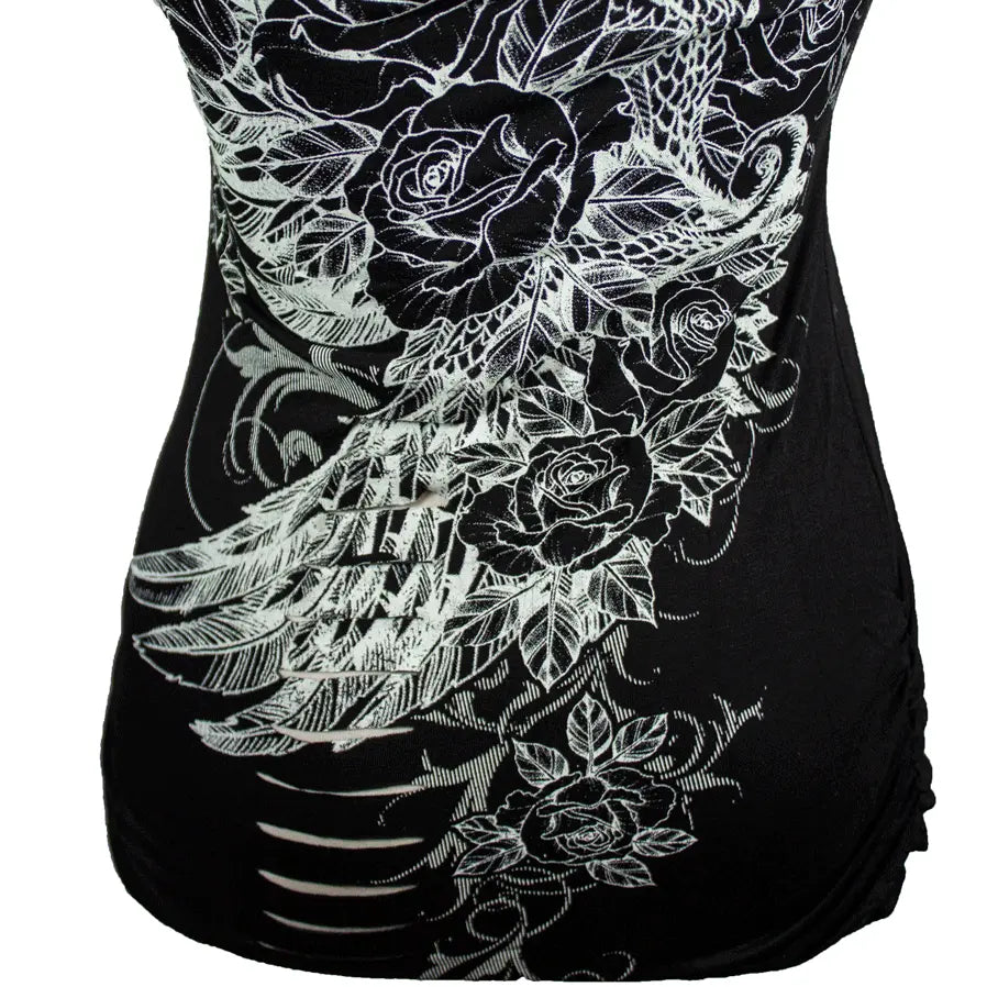 Open Road Women's Off The Shoulder Flower Top Women's Shirts & Tees Boutique of Leathers/Open Road