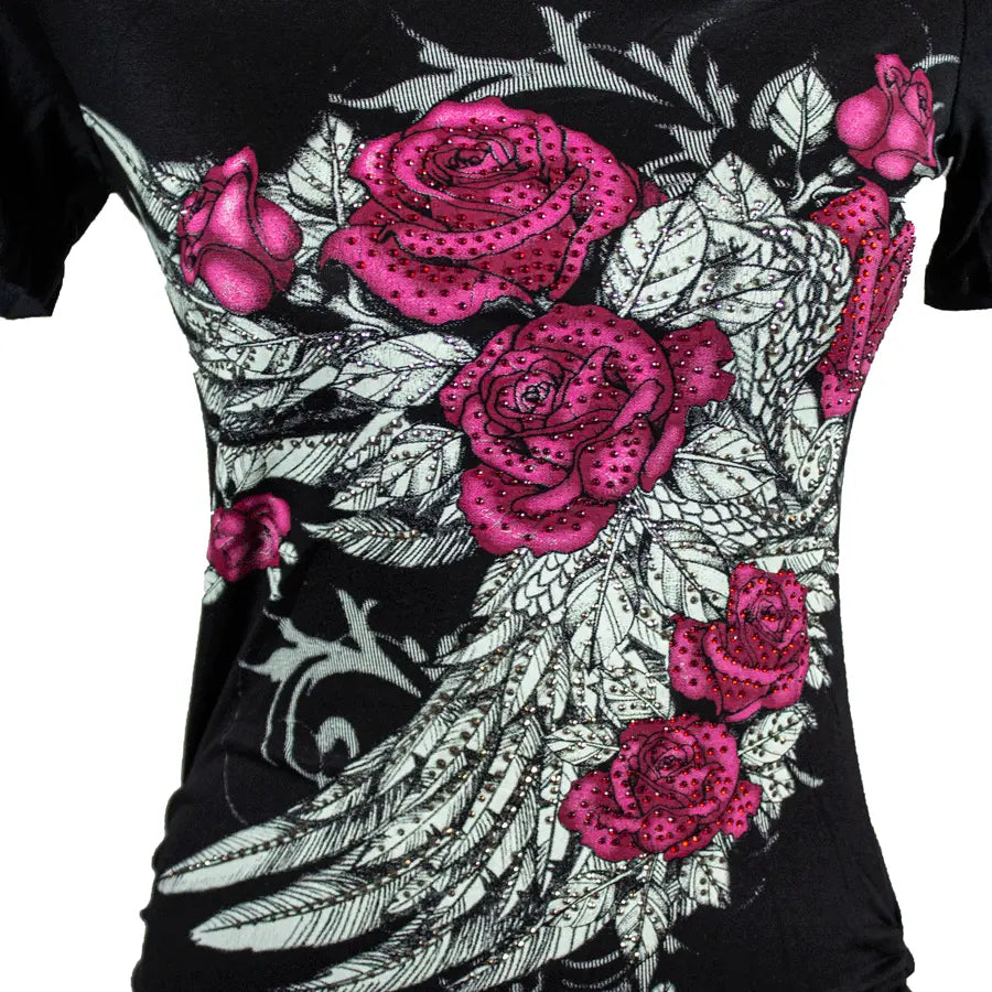 Open Road Women's Off The Shoulder Flower Top Women's Shirts & Tees Boutique of Leathers/Open Road