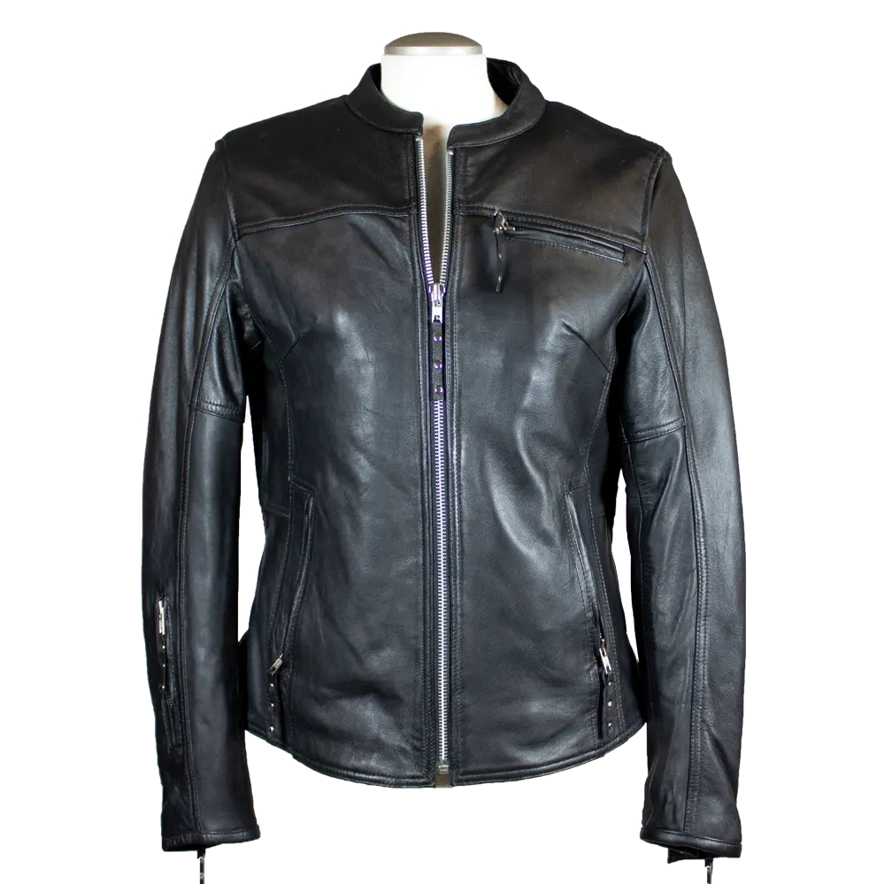 Open Road Women s Racer Leather Motorcycle Jacket Boutique of