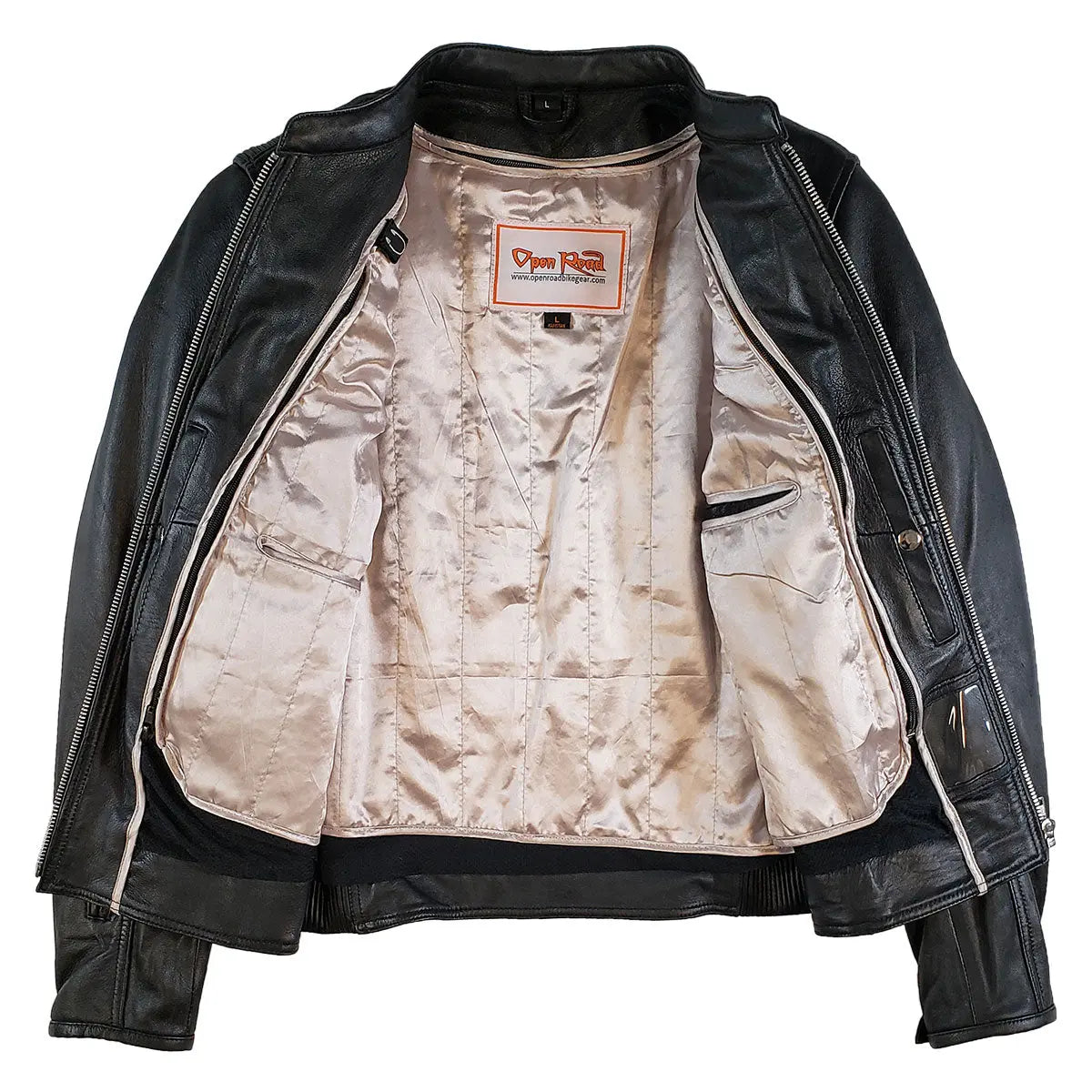 Open Road Women's Racer Leather Motorcycle Jacket - Boutique of