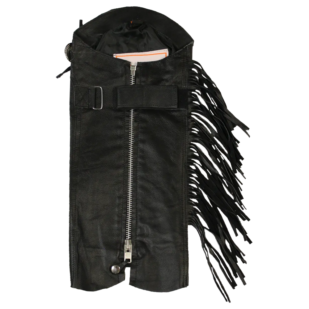 Open Road Women's Side Fringe Leather Half Chaps - Boutique of