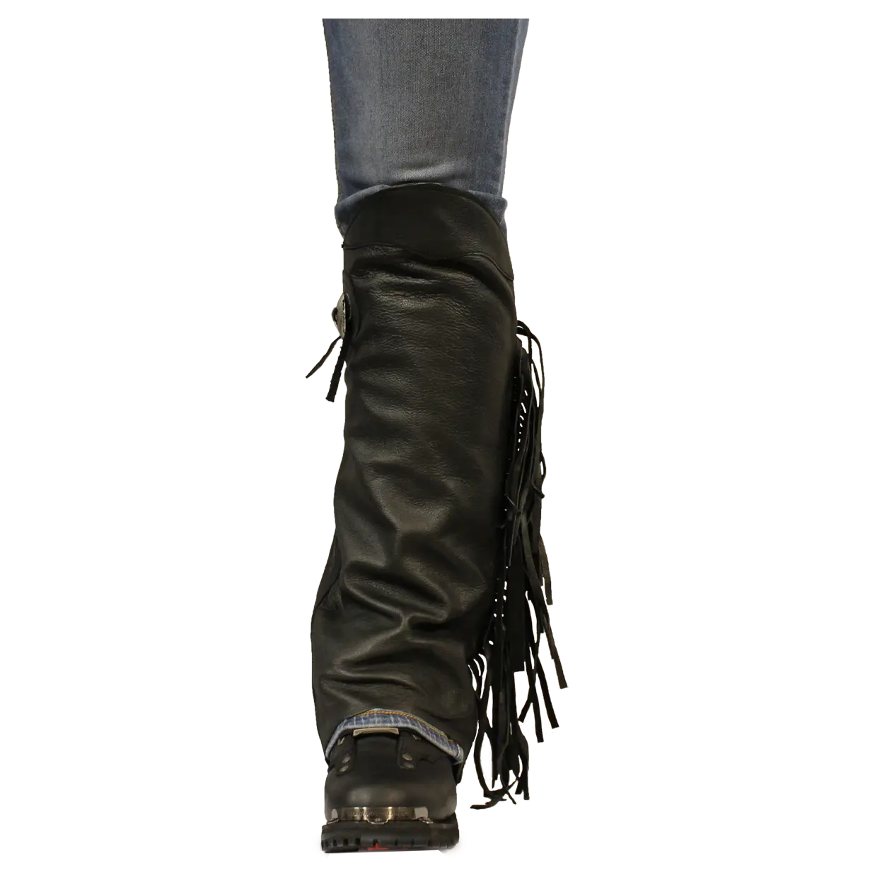 Open Road Women's Side Fringe Leather Half Chaps - Boutique of Leathers/Open Road