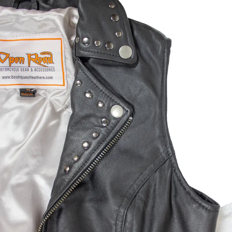 Open Road Women's Studded Leather Vest Women's Vests Boutique of Leathers/Open Road