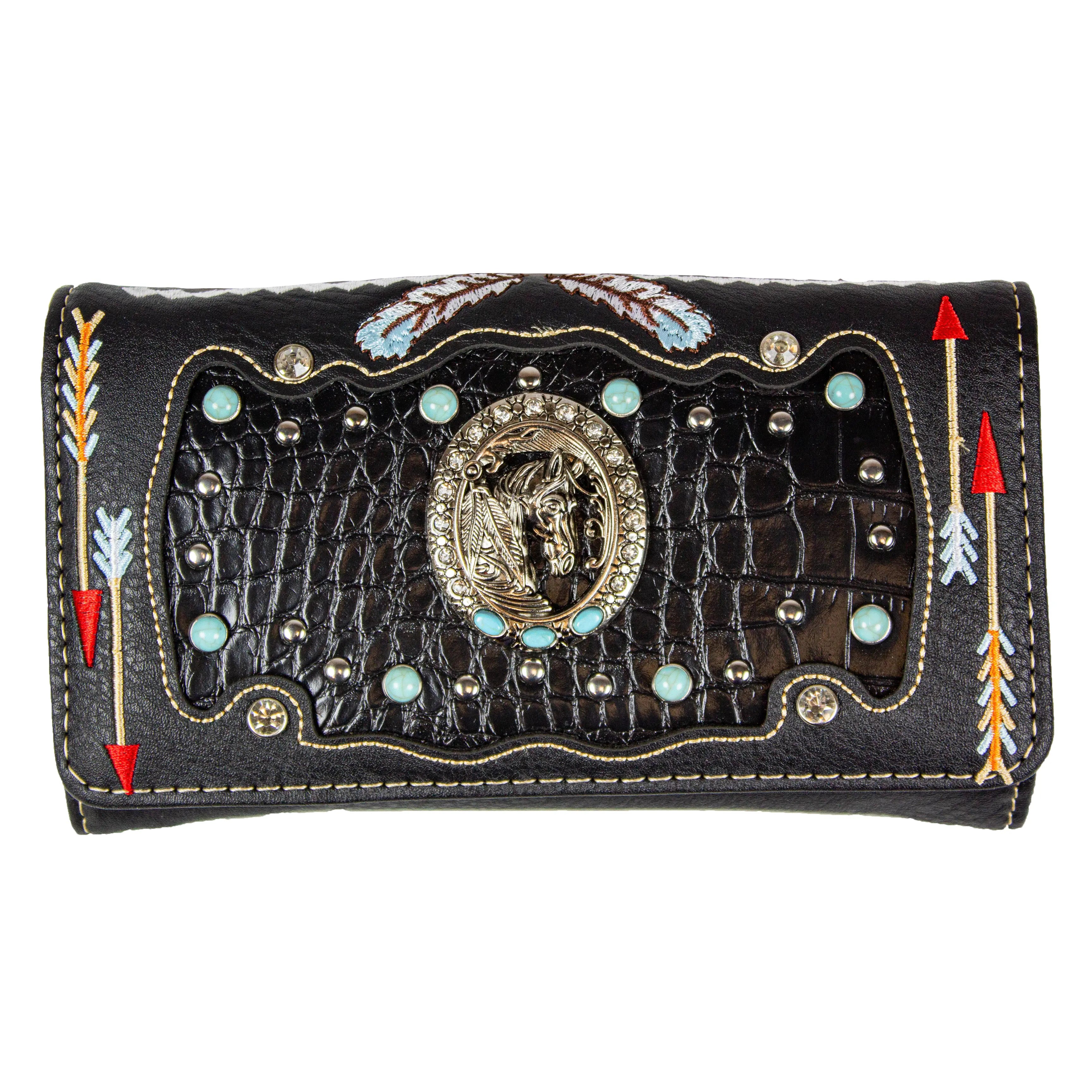 BOL/Open Road Women's Stylized Cowgirl Wallet Women's Wallets Boutique of Leathers/Open Road