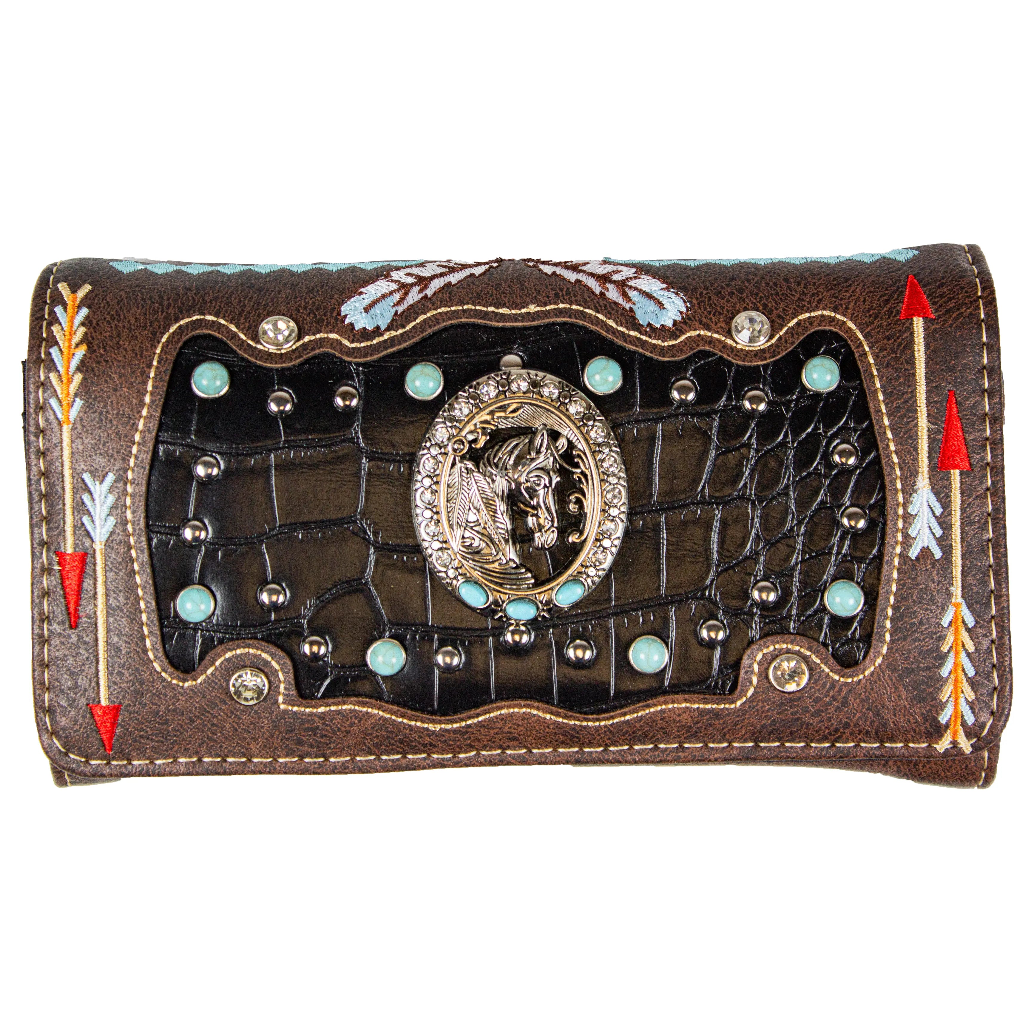 BOL/Open Road Women's Stylized Cowgirl Wallet Women's Wallets Boutique of Leathers/Open Road