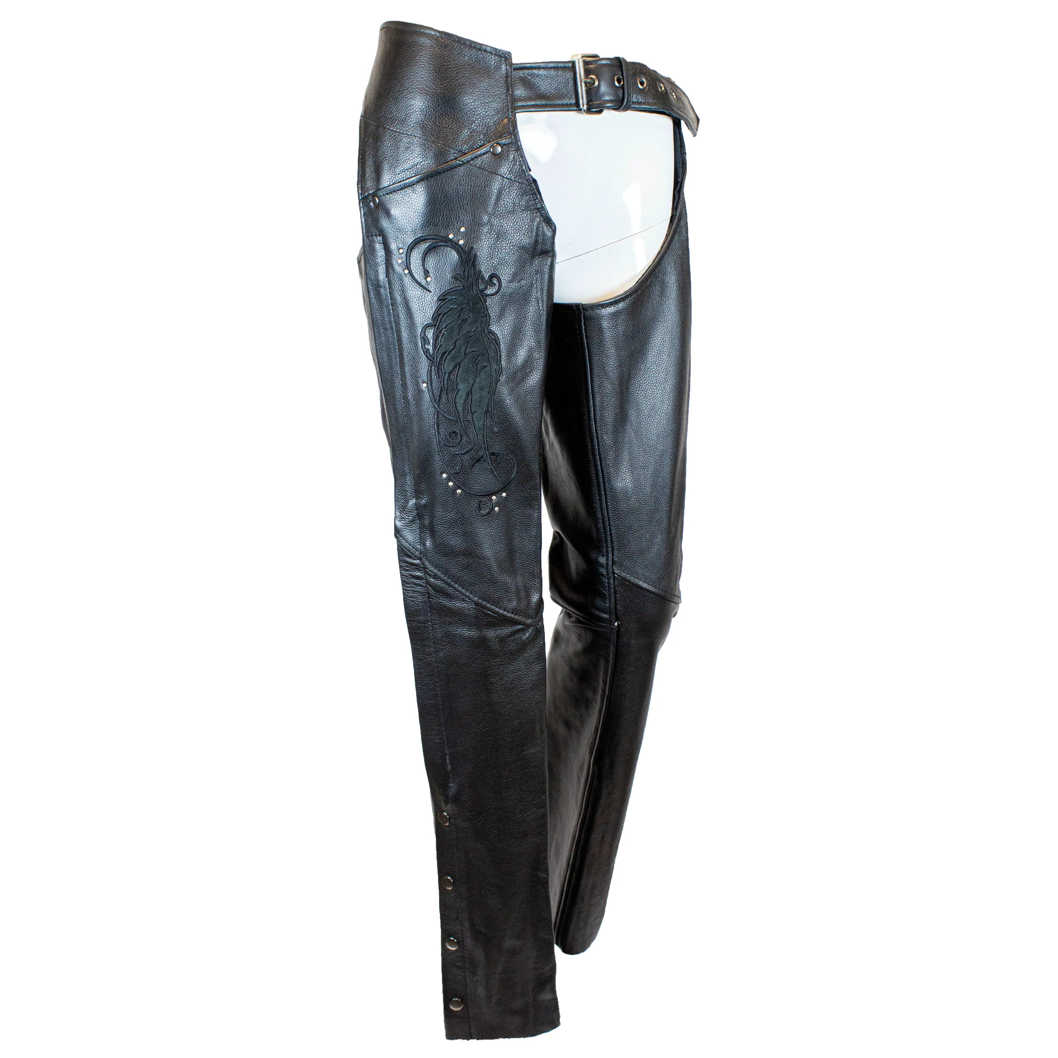 BOL/Open Road Women's Suede Wing Design Leather Chaps Women's Motorcycle Pants & Chaps Boutique of Leathers/Open Road