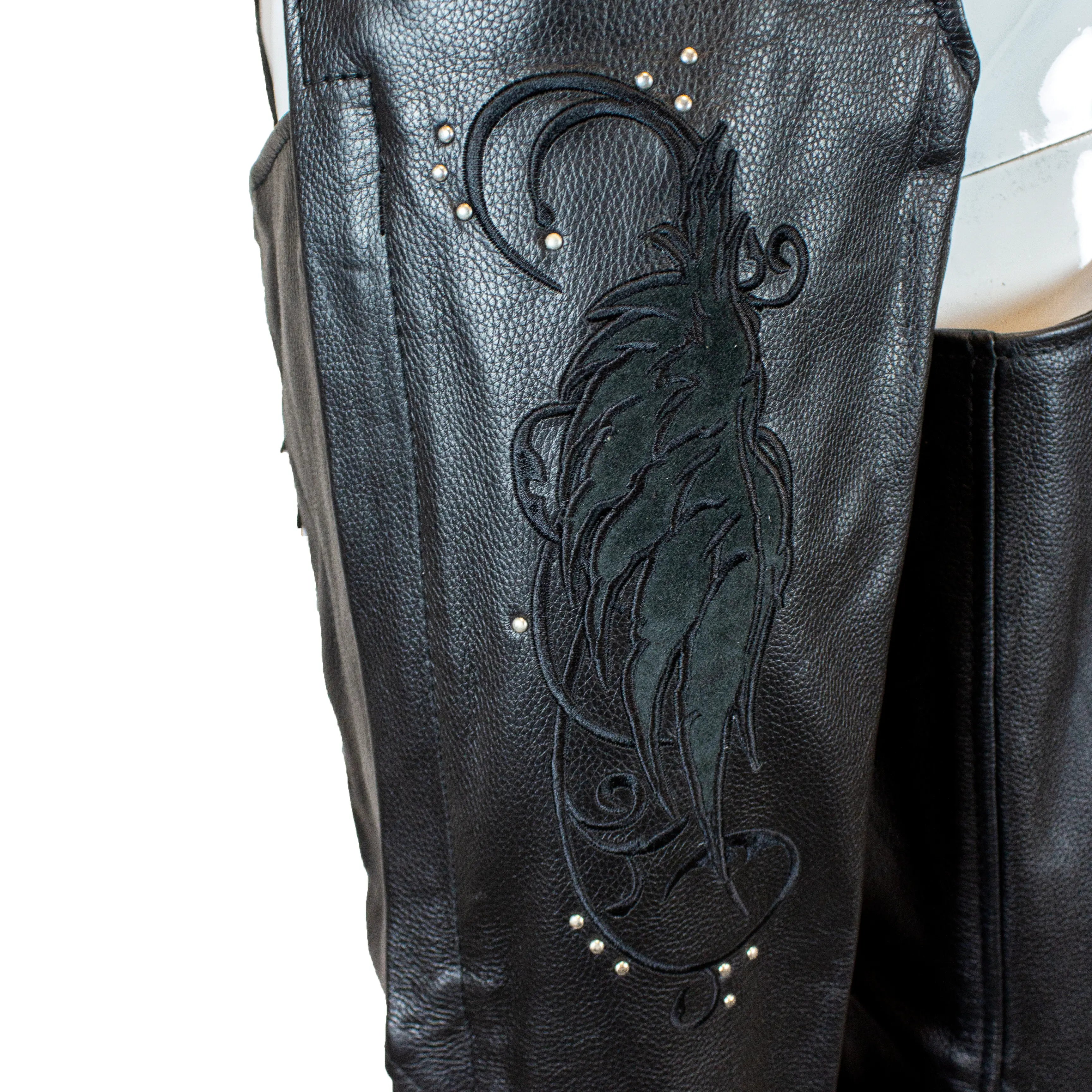 BOL/Open Road Women's Suede Wing Design Leather Chaps Women's Motorcycle Pants & Chaps Boutique of Leathers/Open Road