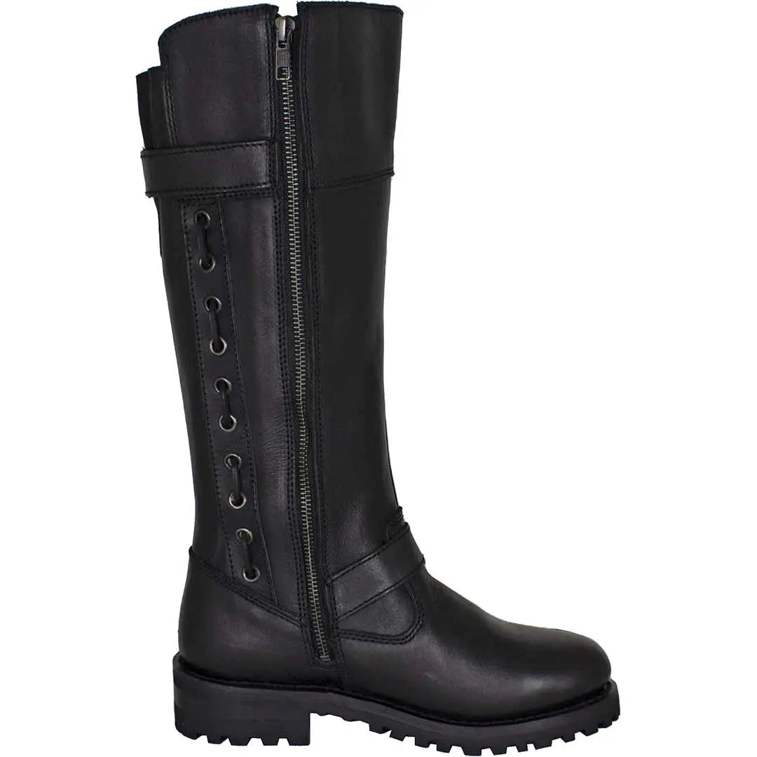 Black motorcycle boots womens hotsell