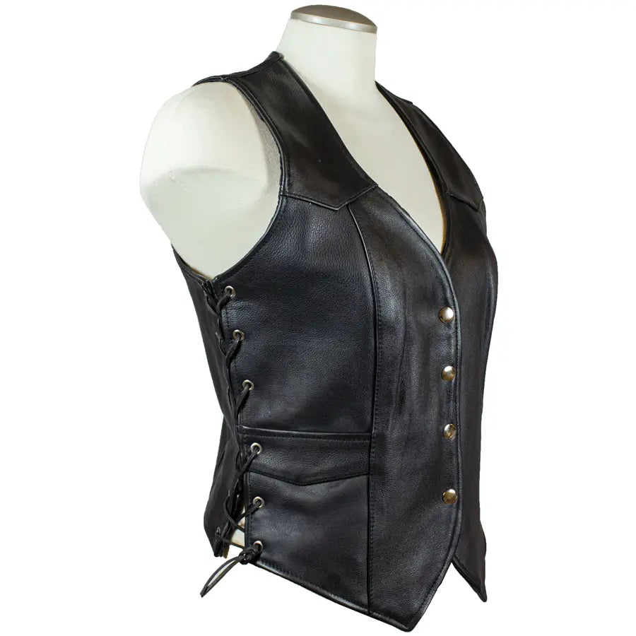 Open Road Women's Western Style Leather Vest Women's Vests Boutique of Leathers/Open Road