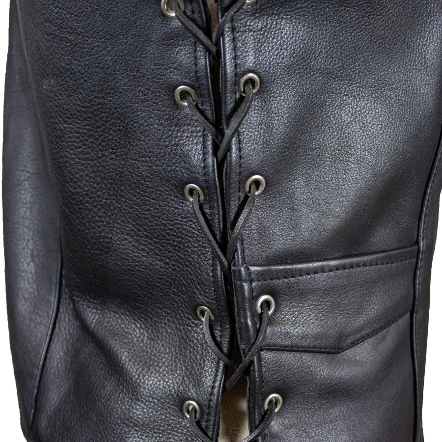 Open Road Women s Western Style Leather Vest Black X Small