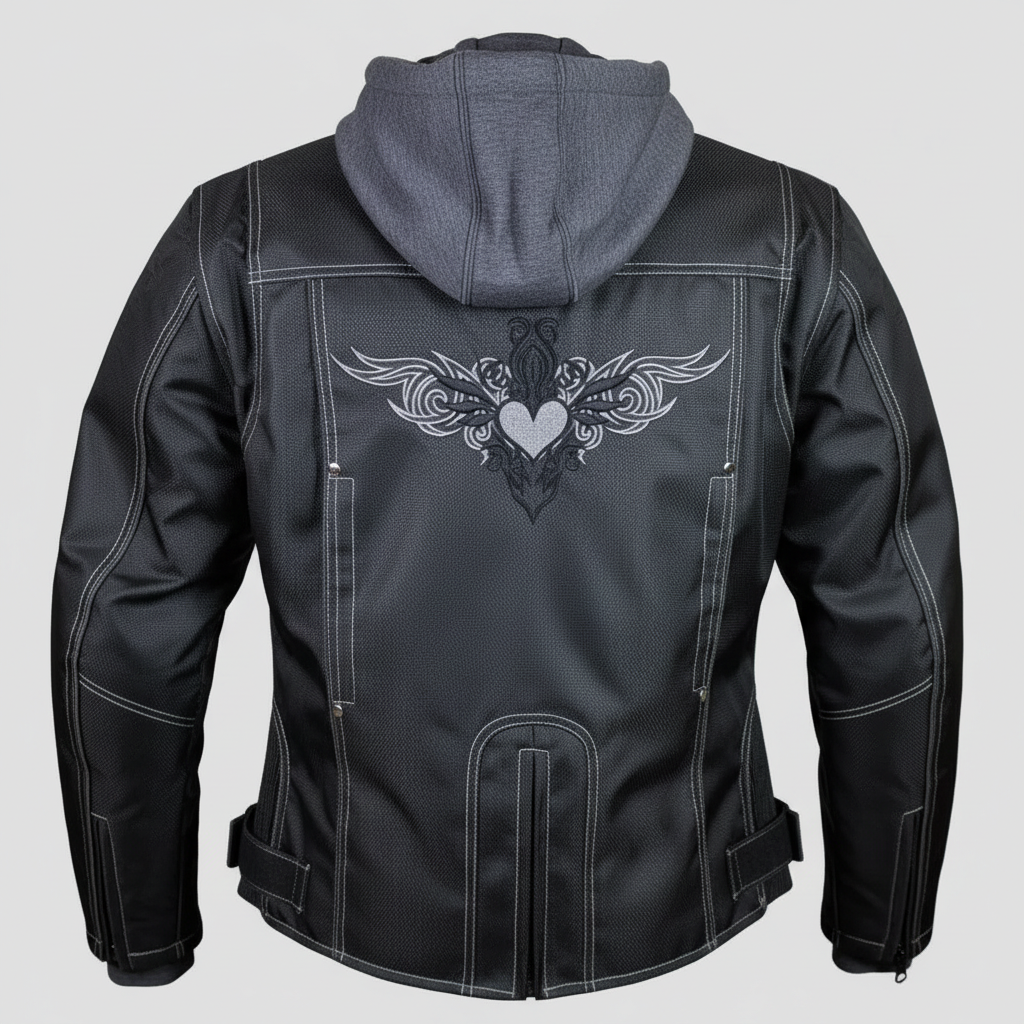 Open Road Women's Zip-Out Hoodie Reflective Textile Motorcycle Jacket Women's Armoured Shirts Boutique of Leathers/Open Road