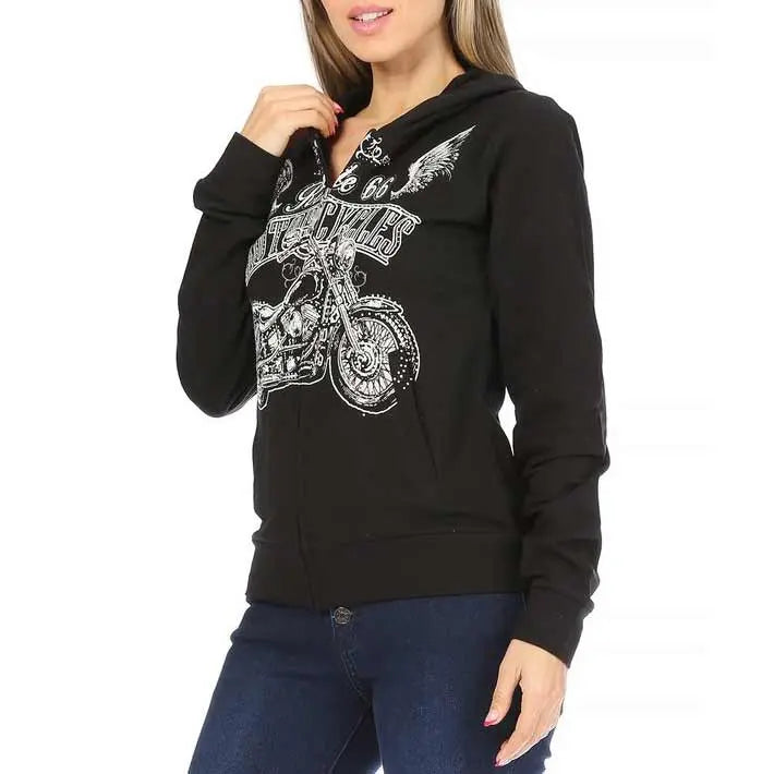 Platinum Plush Women's Route 66 Full Zip Hoodie - Boutique of Leathers/Open Road