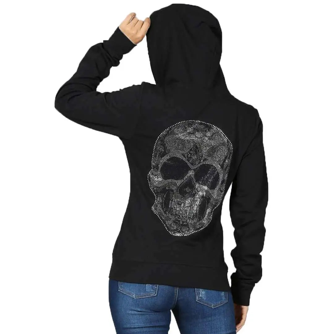 Platinum Plush Women's Skull Full Zip Hoodie - Boutique of Leathers/Open Road