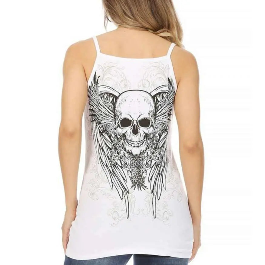 Platinum Plush Women's Skull & Wings Tank Top - Boutique of Leathers/Open Road