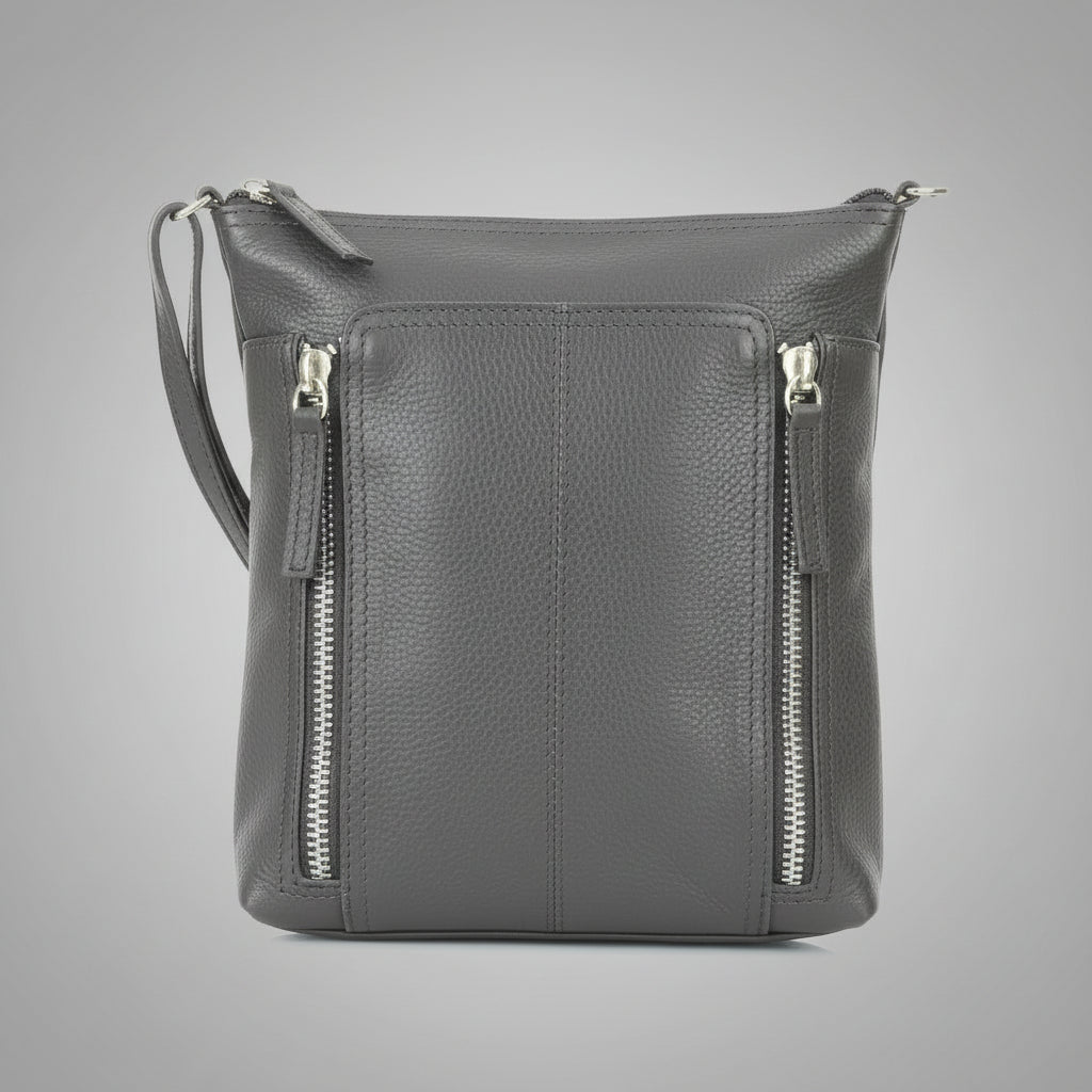 Slim Leather Crossbody. Small Vertical Zip Women’s Bag with Adjustable Strap - Boutique of Leathers/Open Road