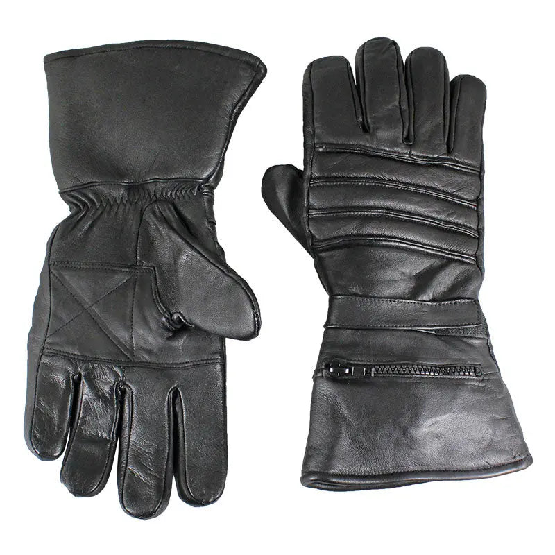 Open Road Men's Leather Motorcycle Gloves w/ Rain Cover - Boutique of Leathers/Open Road