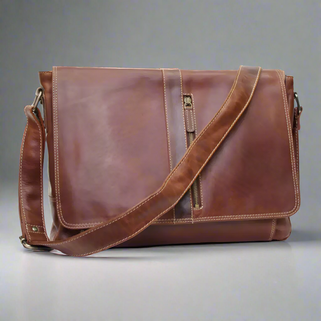 Leather computer messenger bag sale