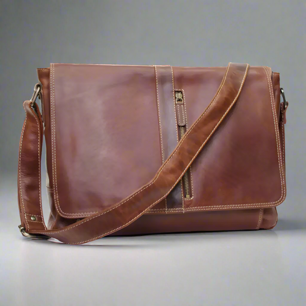 Rugged Earth Full Grain Leather Messenger Bag Boutique of