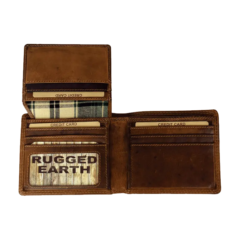 Rugged Earth Men's Bifold Leather Wallet Men's Wallets Boutique of Leathers/Open Road