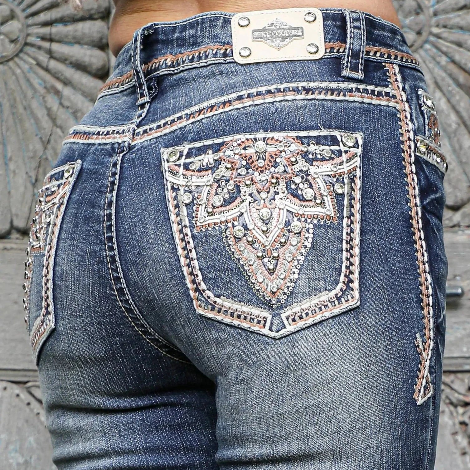 Women’s Embellished Mid-Rise Bootcut Jeans - Boutique of Leathers/Open Road