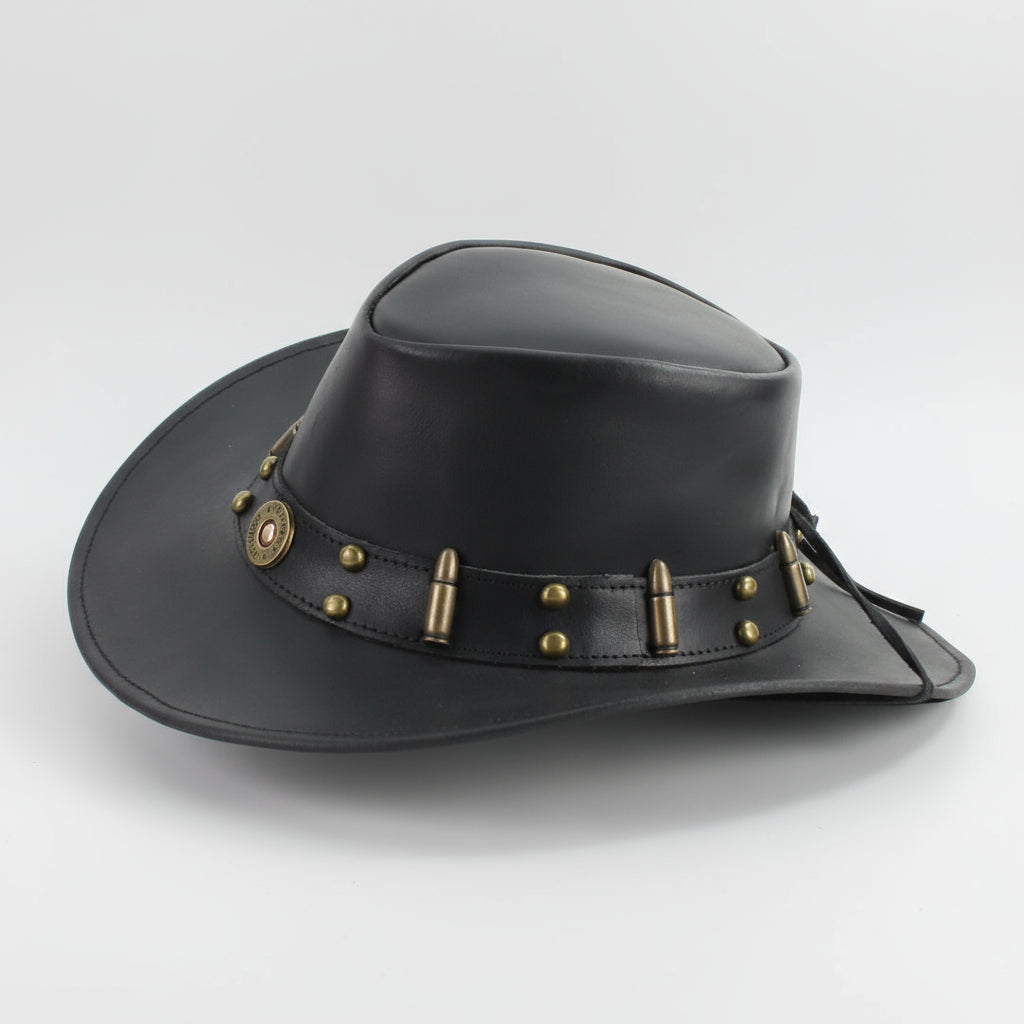 Shapeable Cowboy Hat with 12 Gauge Bullet Slice & Embellishments