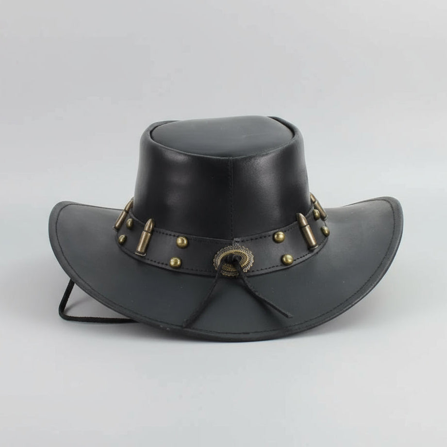 Shapeable Cowboy Hat with 12 Gauge Bullet Slice & Embellishments