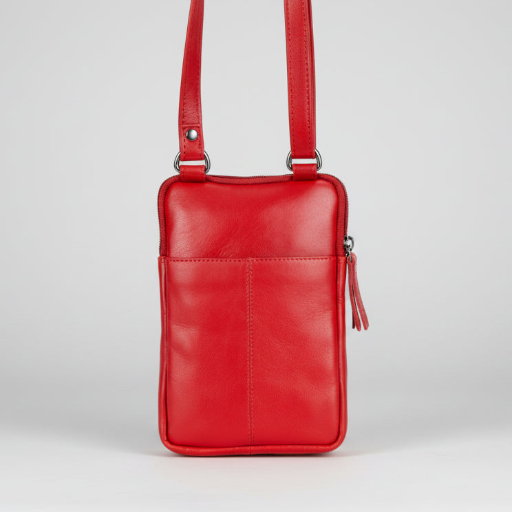 Greenwood Leather Compact Mini Crossbody. Slim Full-Grain Leather Phone Bag & Travel Organizer - Boutique of Leathers/Open Road