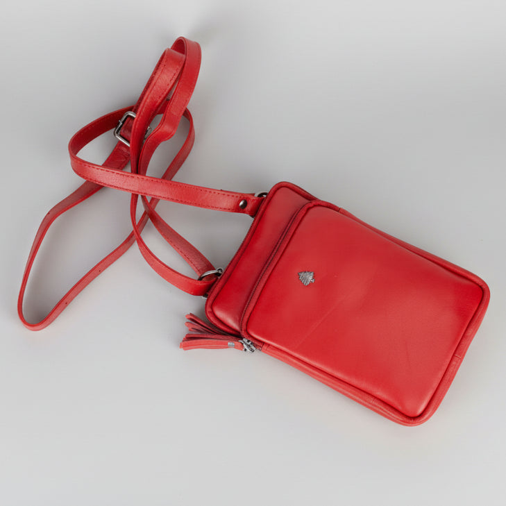 Greenwood Leather Compact Mini Crossbody. Slim Full-Grain Leather Phone Bag & Travel Organizer - Boutique of Leathers/Open Road