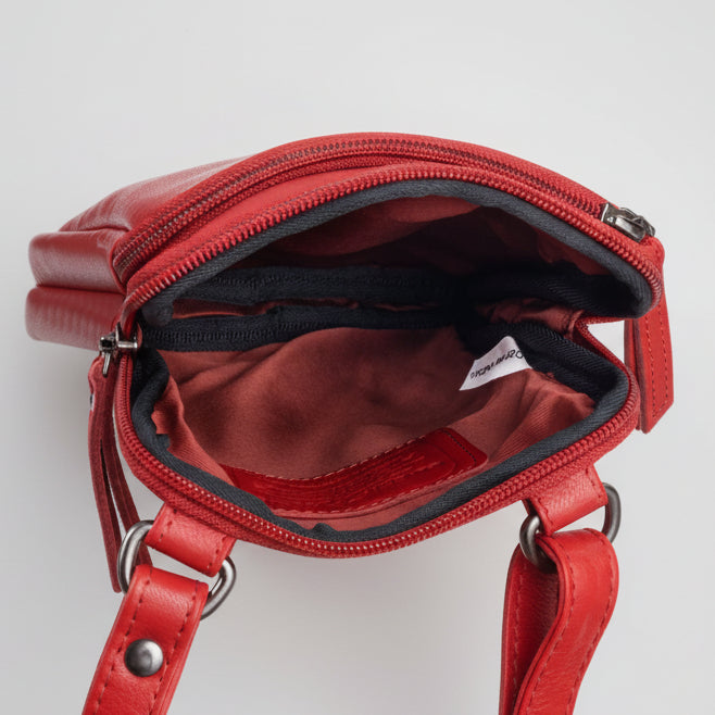 Greenwood Leather Compact Mini Crossbody. Slim Full-Grain Leather Phone Bag & Travel Organizer - Boutique of Leathers/Open Road