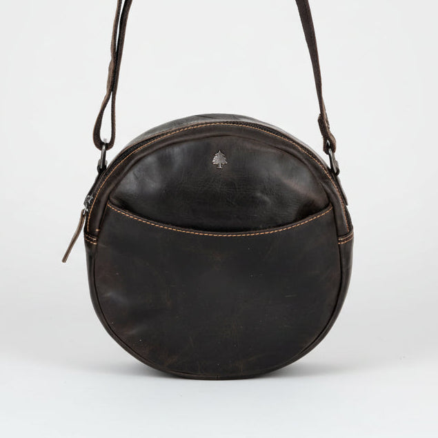 Greenwood Leather Round Crossbody Bag - Boutique of Leathers/Open Road