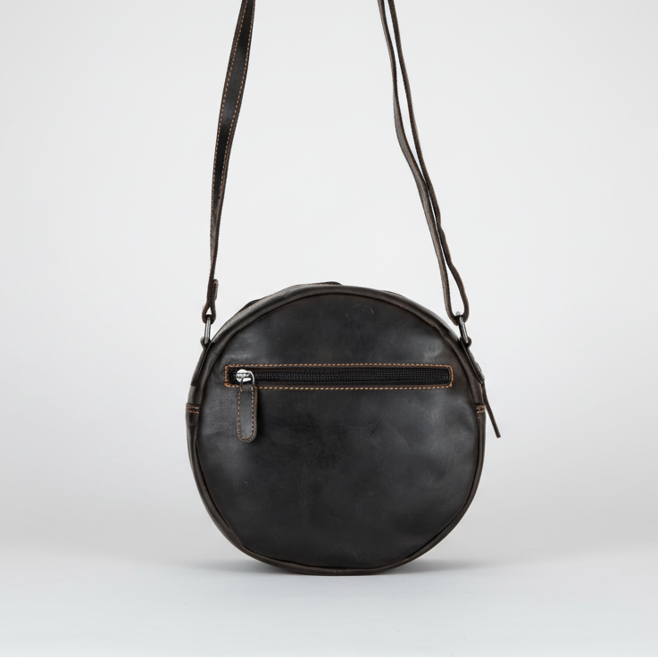 Greenwood Leather Round Crossbody Bag - Boutique of Leathers/Open Road