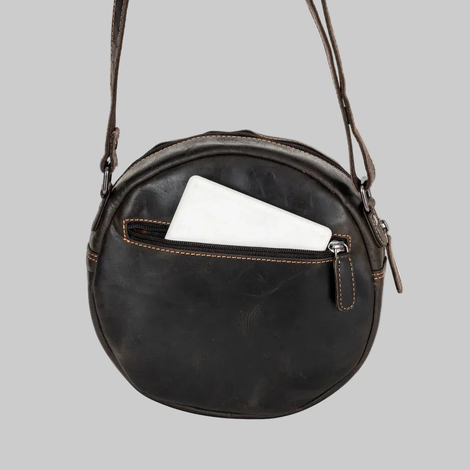 Greenwood Leather Round Crossbody Bag - Boutique of Leathers/Open Road