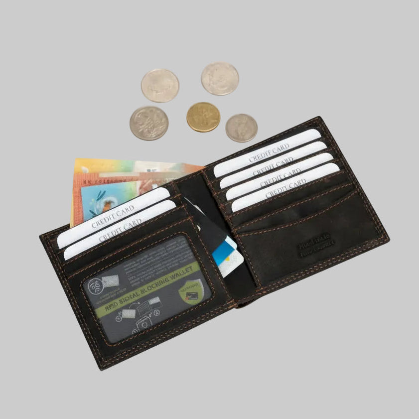 Greenwood Leather Men’s Bifold RFID Wallet