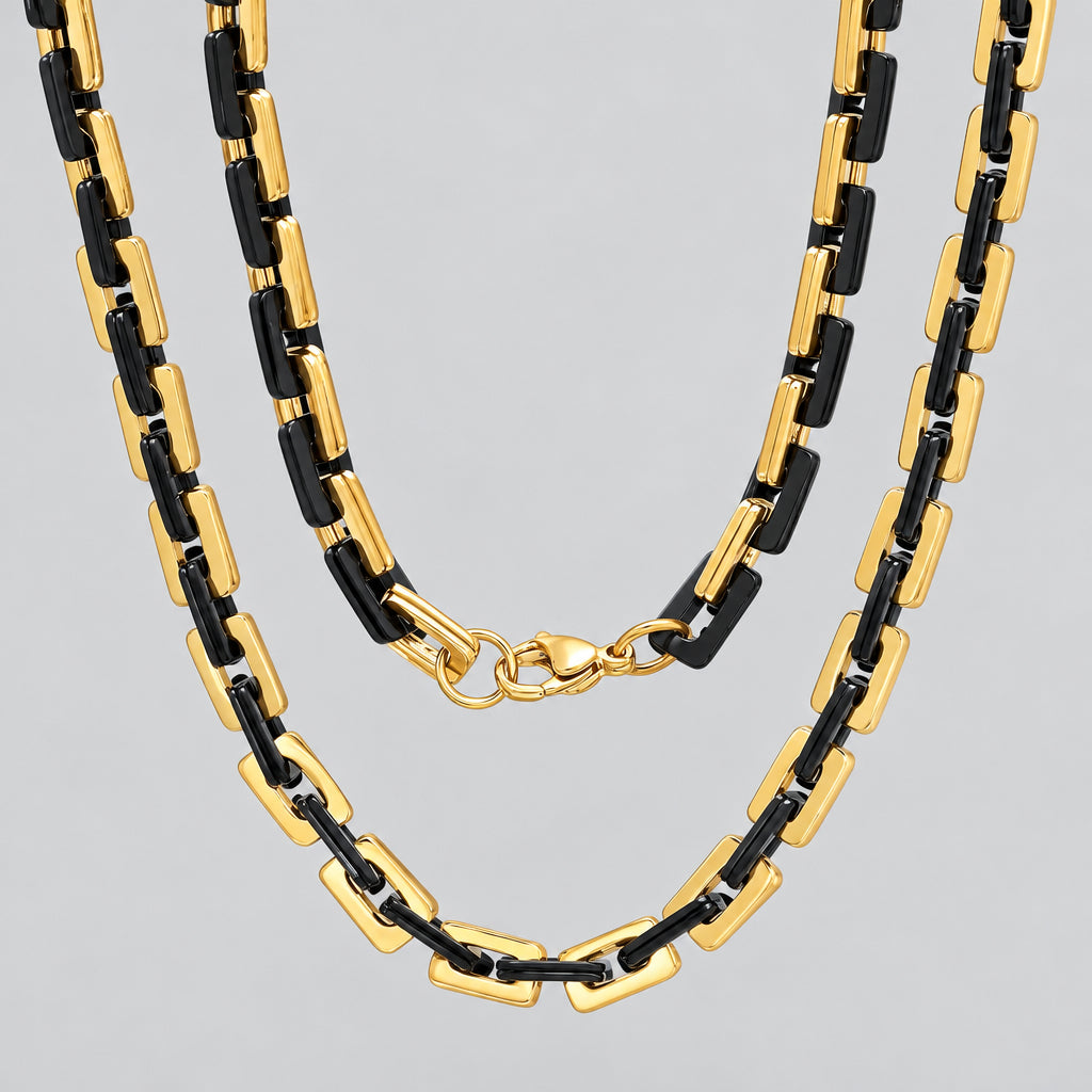 Steeltime Stainless Steel Square Rolo Chain Necklace - Boutique of Leathers/Open Road
