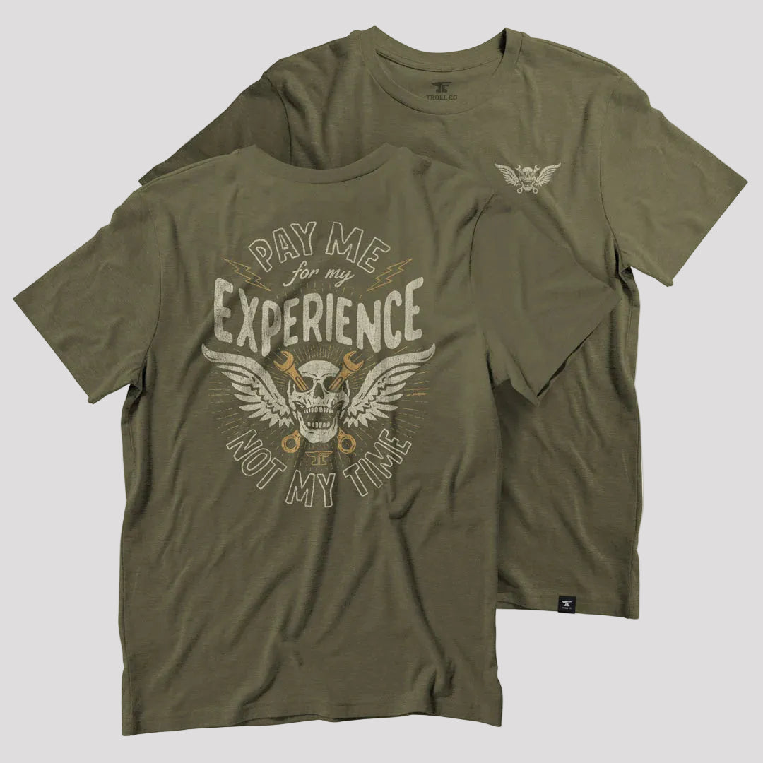 DHCM Men's Experienced Graphic T-Shirt | Pay Me for My Experience, Not My Time Tee