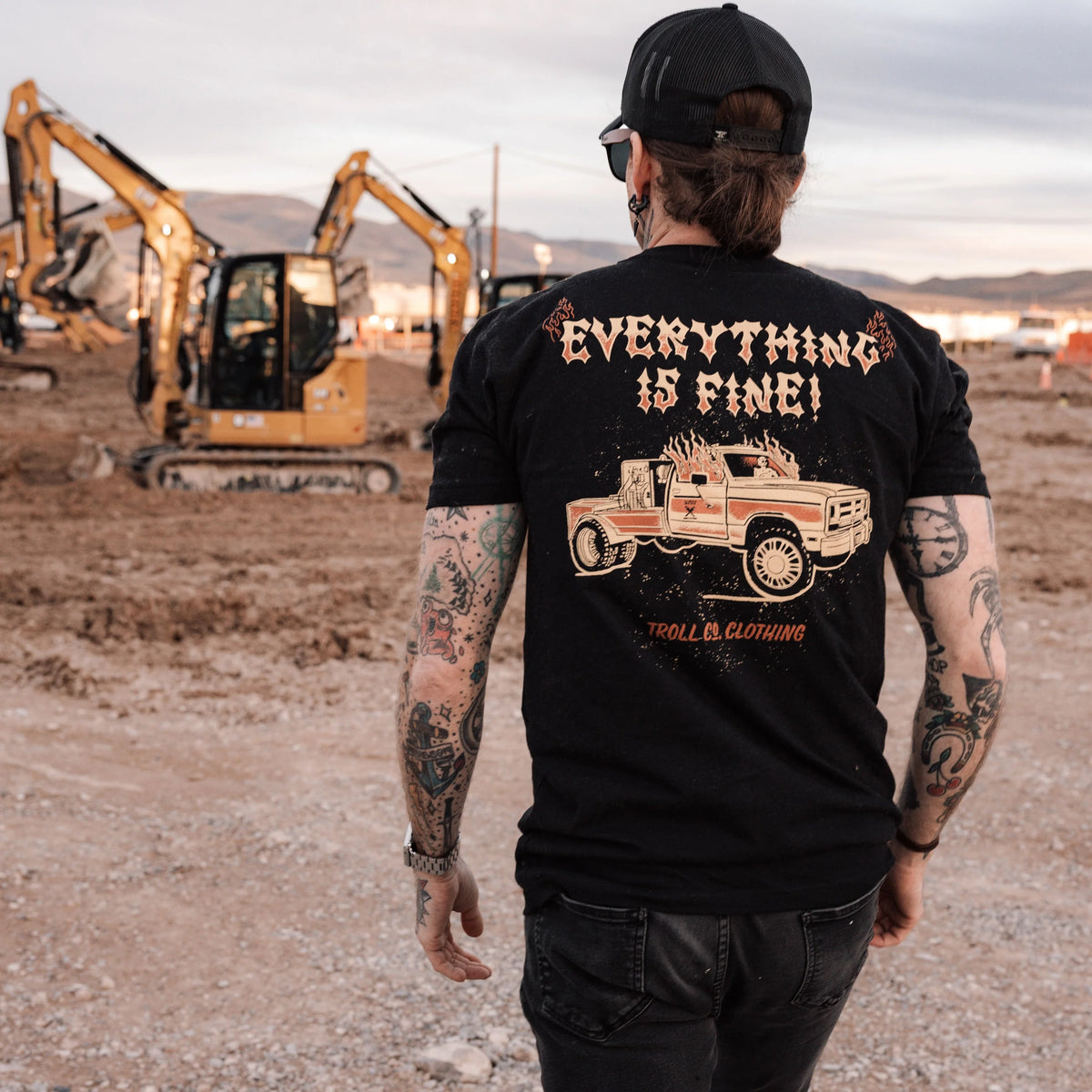 DHCM Men's Everything Is Fine Graphic T-Shirt | Durable Workwear Tee