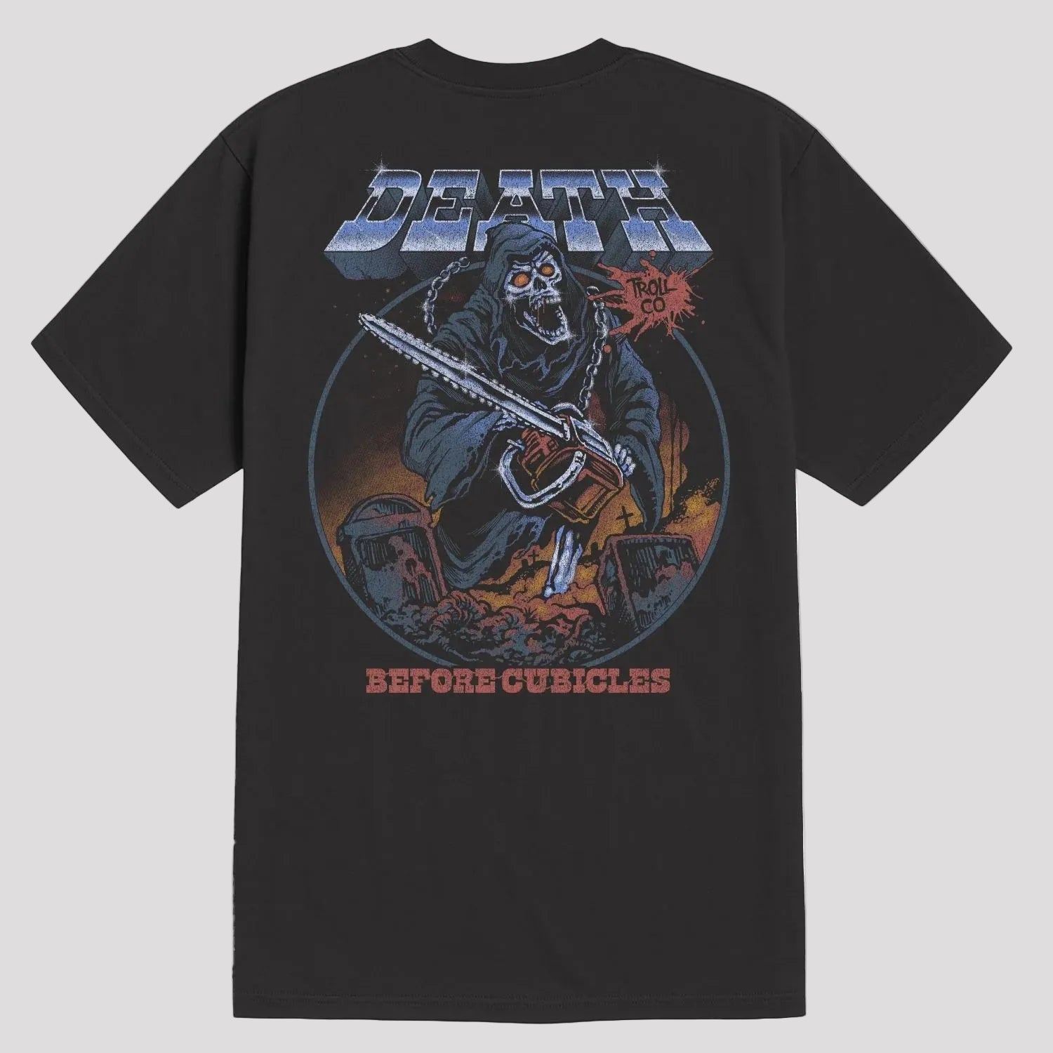 DHCM Men's Death Before Cubicles Graphic T-Shirt | Durable Workwear Tee