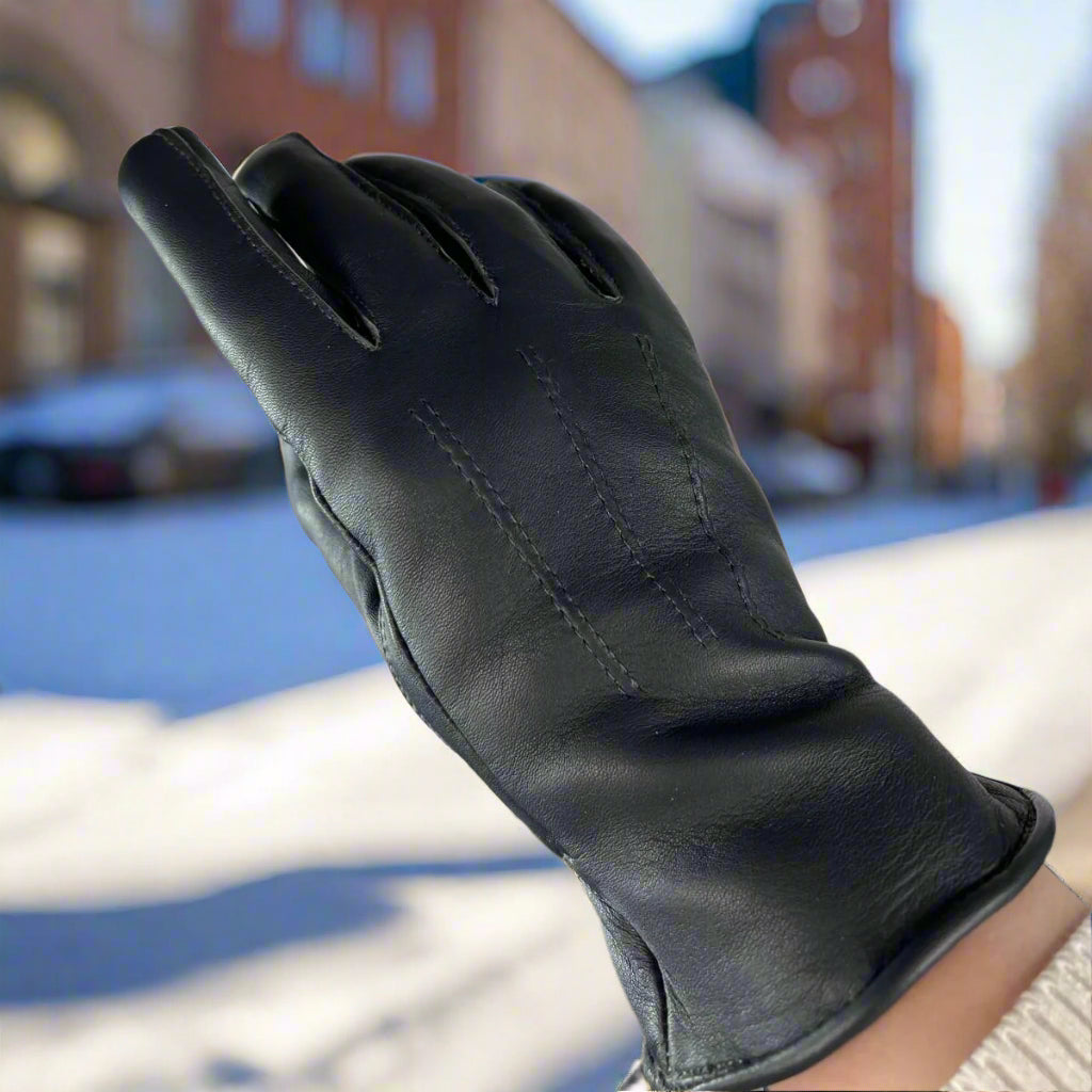 Women's Leather Gloves with Fur Lining