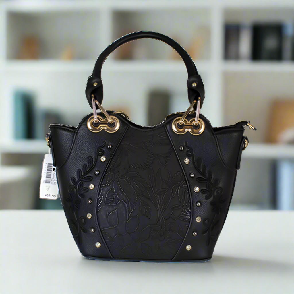 Temptation Italy Beaded Flower Leather Handbag Handbags & Purses Boutique of Leathers/Open Road