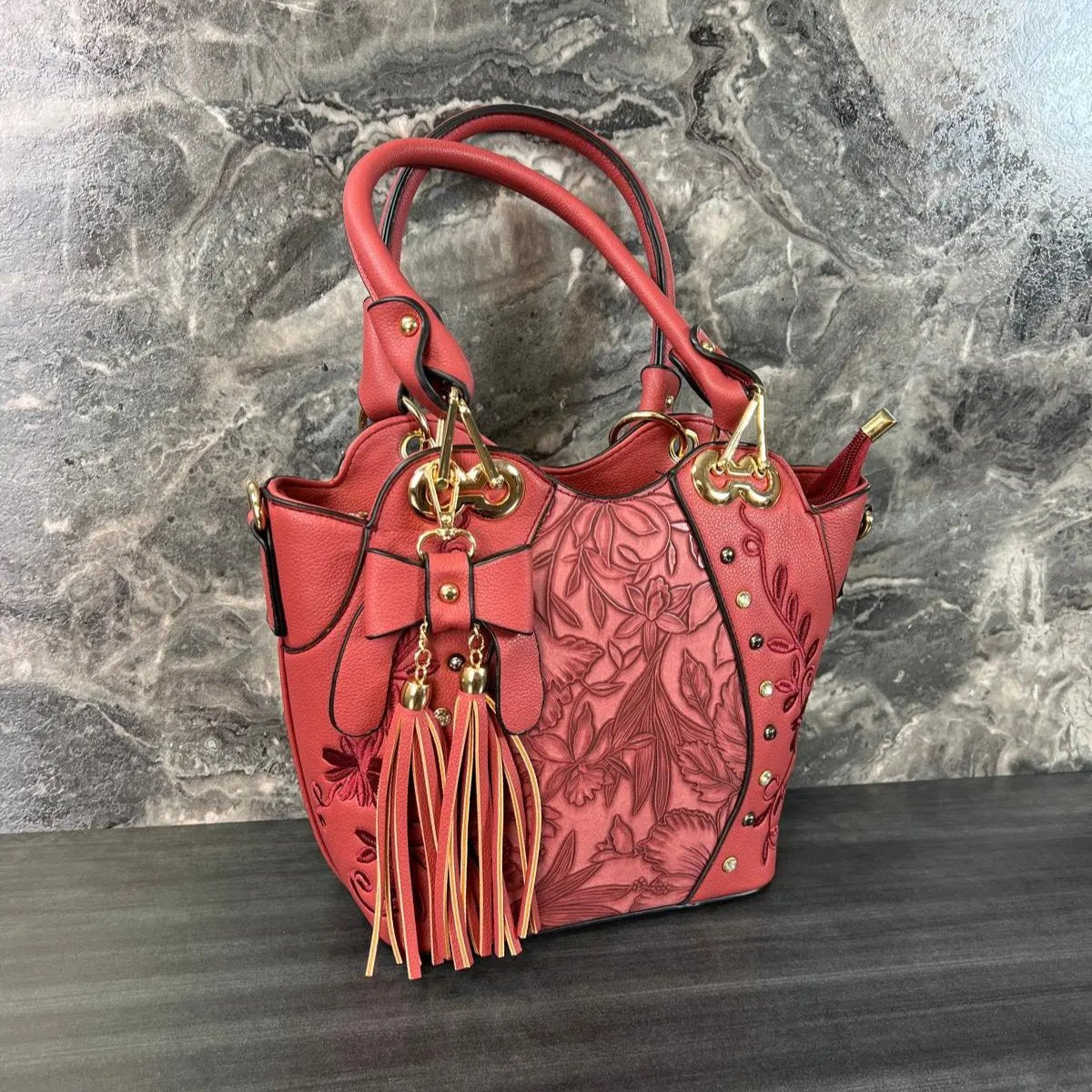 Temptation Italy Beaded Flower Leather Handbag Handbags & Purses Boutique of Leathers/Open Road