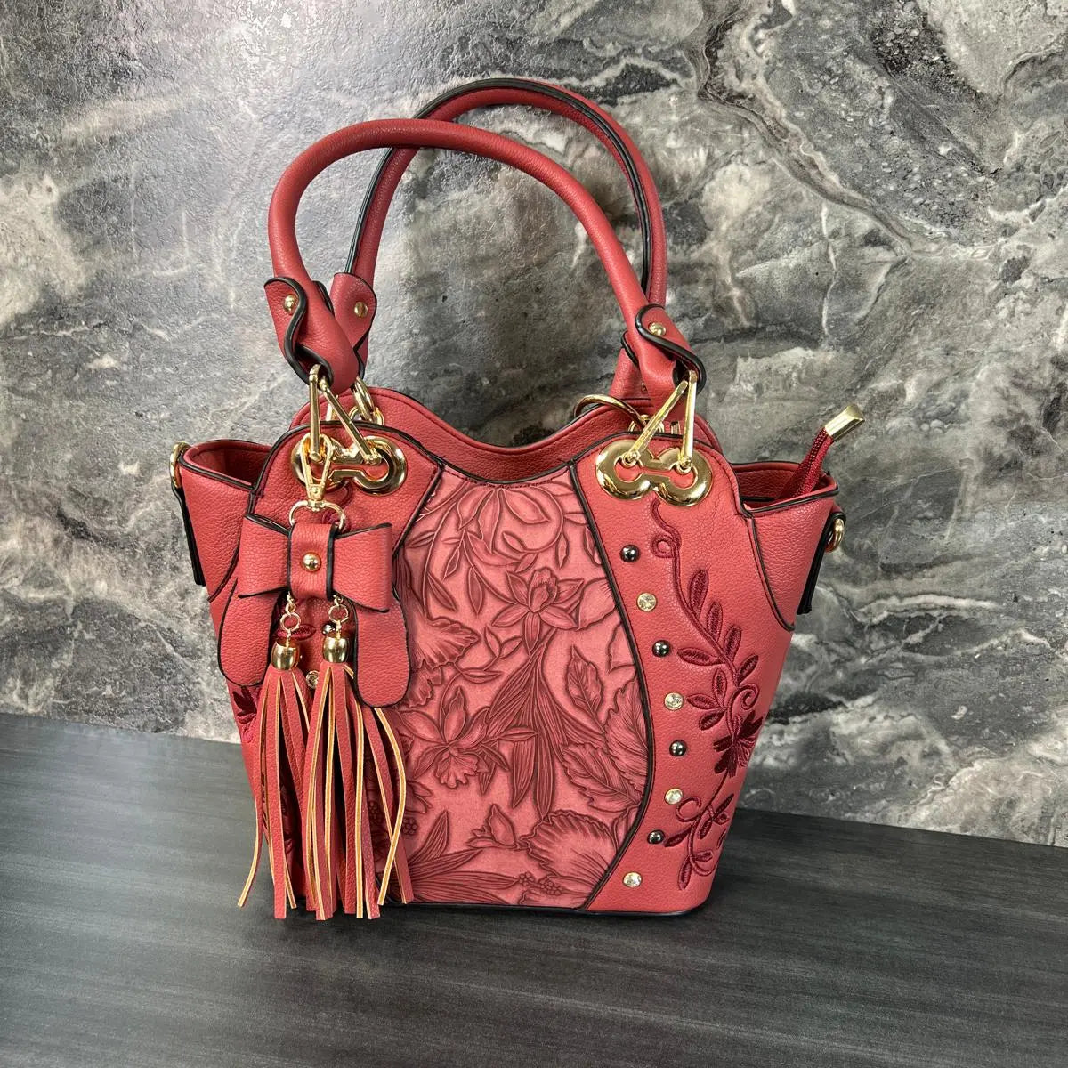 Temptation Italy Beaded Flower Leather Handbag Handbags & Purses Boutique of Leathers/Open Road